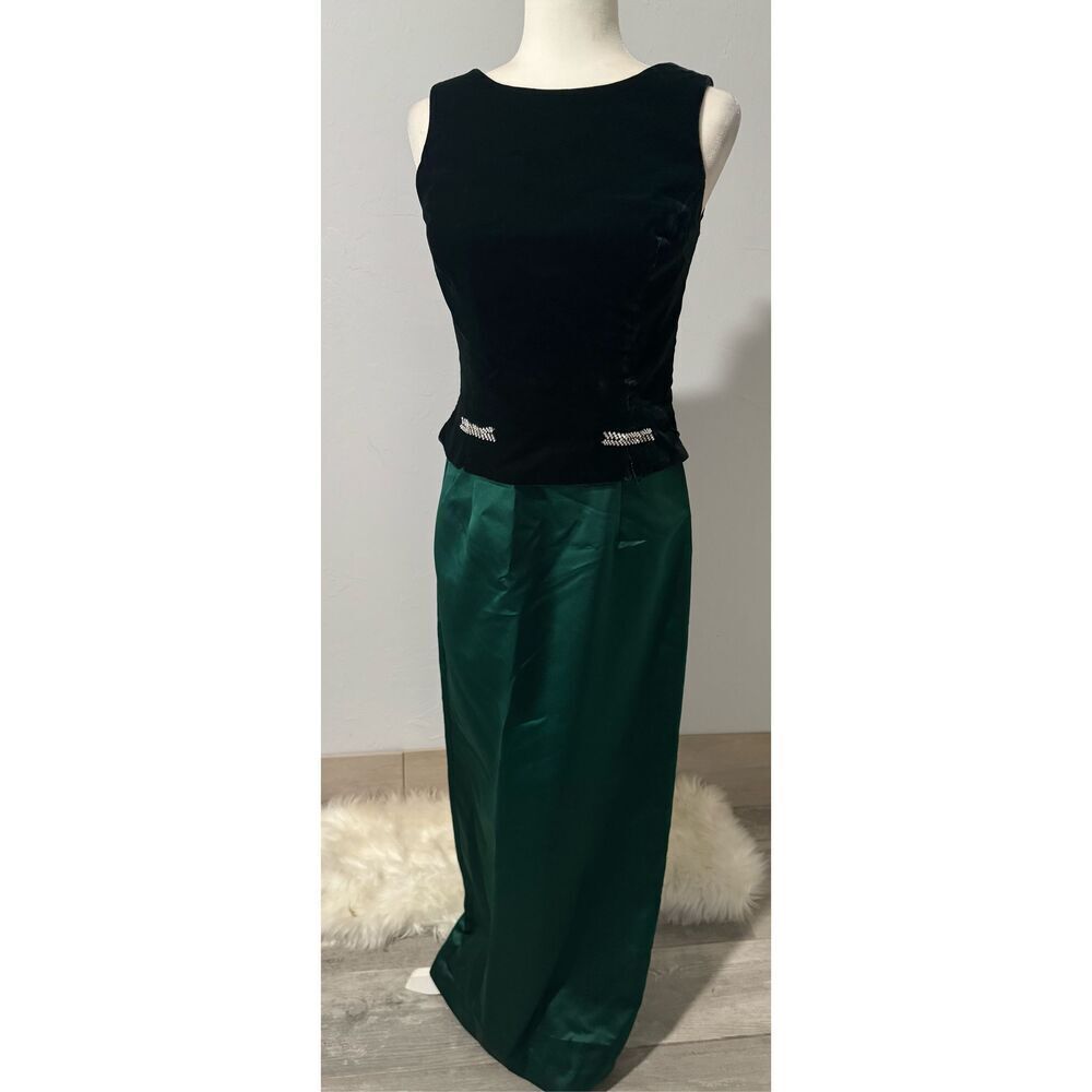 Jessica McClintock green emerald sleeveless Gown 6